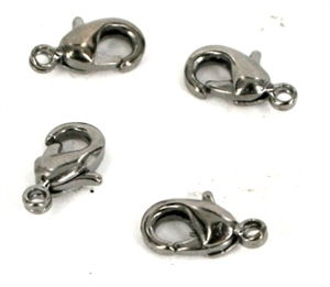Blackplated karabinlåse 10 mm 4 stk.